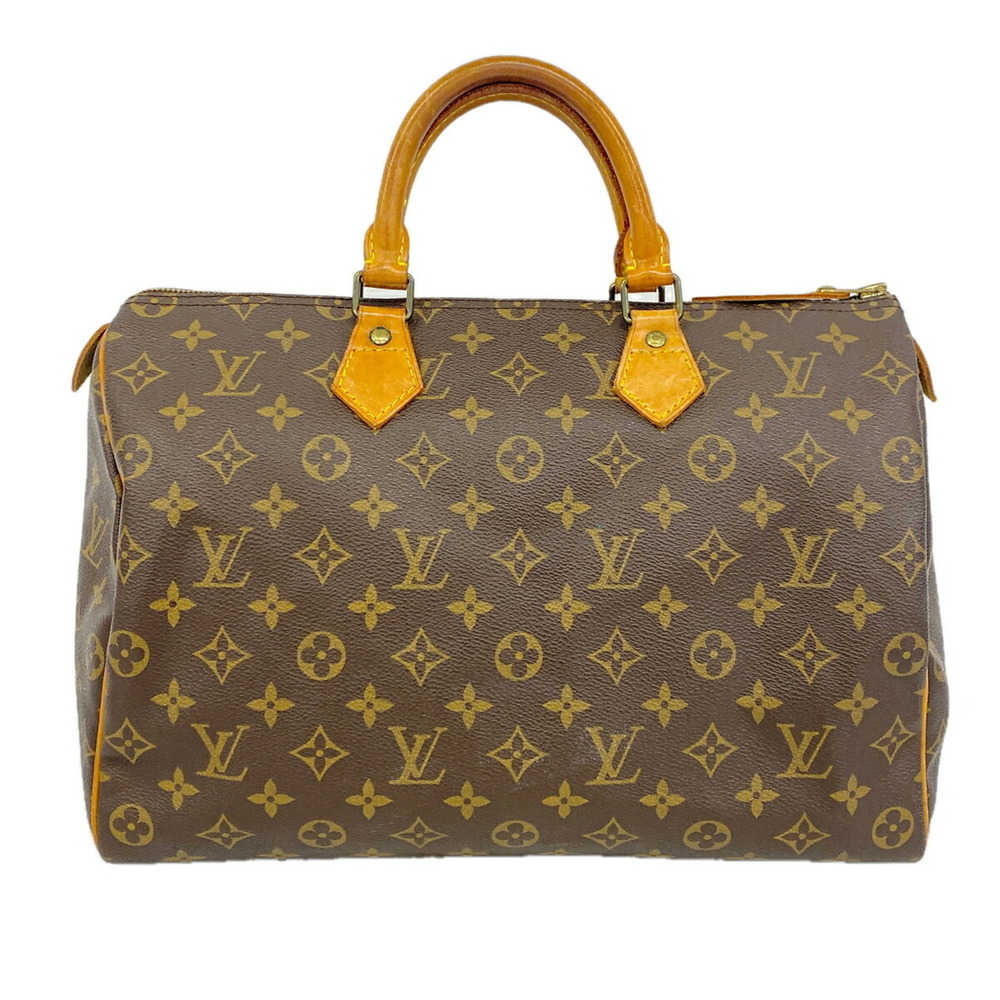 Louis Vuitton Monogram Speedy 35 Handbag M41107 Brown Women's